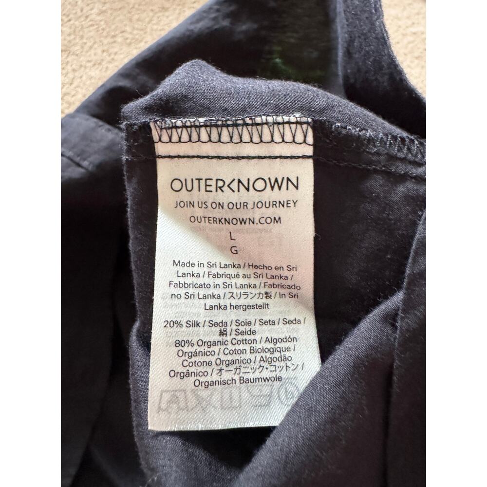 Outerknown Black Button Down Shirt Womens Silk Cotton Minimalist Basics Large - Picture 6 of 6